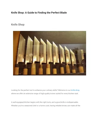 Knife Shop_ A Guide to Finding the Perfect Blade