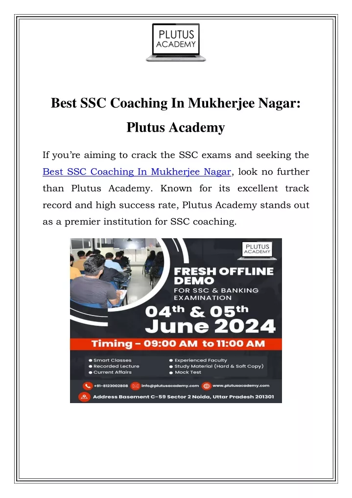 best ssc coaching in mukherjee nagar