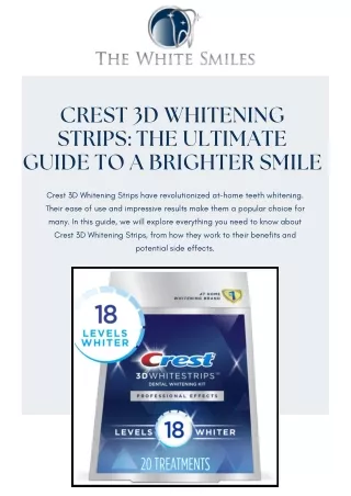 Crest 3D Whitening Strips The Ultimate Guide to a Brighter Smile