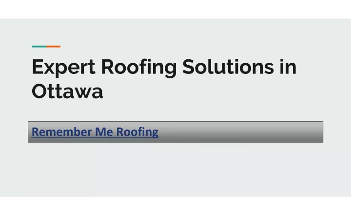 expert roofing solutions in ottawa