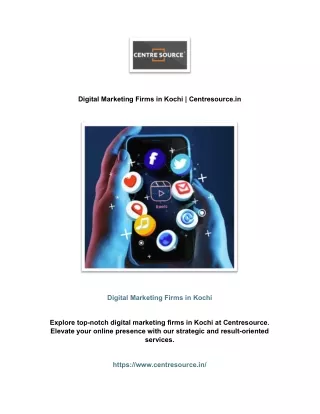 Digital Marketing Firms in Kochi | Centresource.in