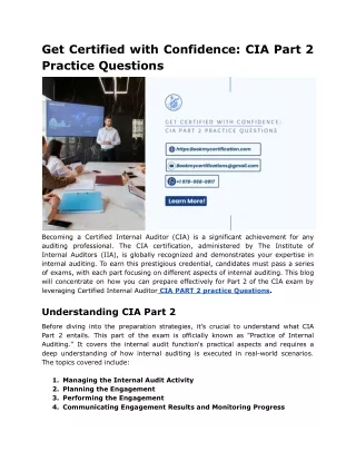 Get Certified with Confidence_ CIA Part 2 Practice Questions