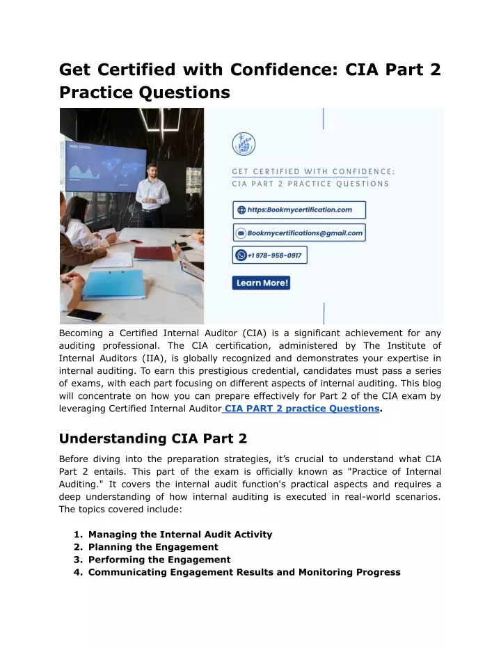 get certified with confidence cia part 2 practice