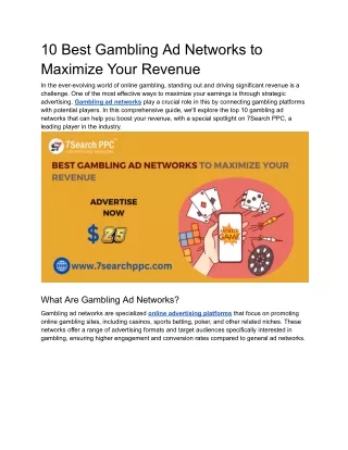 10 best gambling ad networks to maximize your