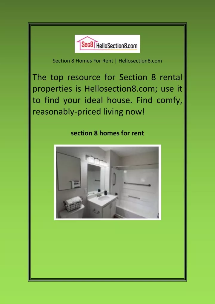 section 8 homes for rent hellosection8 com