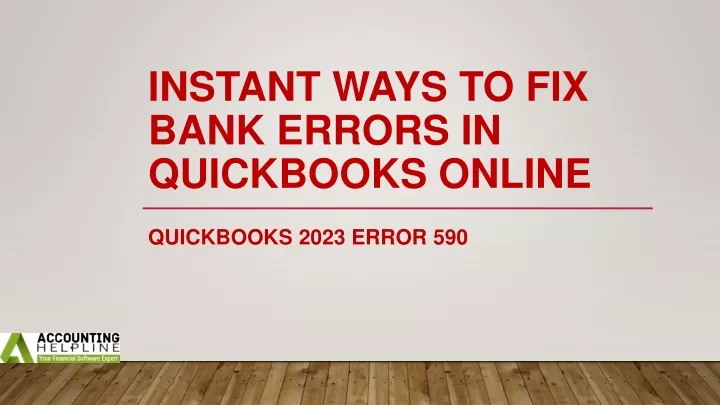 instant ways to fix bank errors in quickbooks online