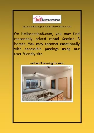 Section 8 Housing For Rent Hellosection8 com