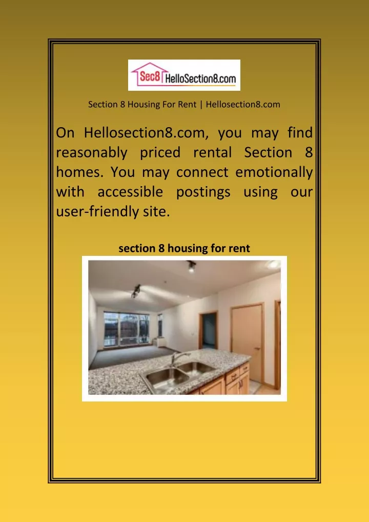 section 8 housing for rent hellosection8 com