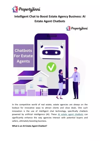 Intelligent Chat to Boost Estate Agency Business: AI Estate Agent Chatbots