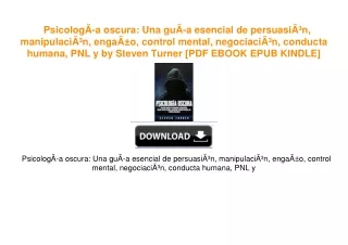 PsicologÃ­a oscura: Una guÃ­a esencial de persuasiÃ³n, manipulaciÃ³n, engaÃ±o, control