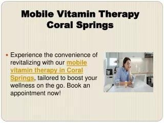 Mobile Vitamin Therapy Coral Springs