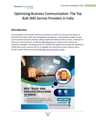 Best Bulk SMS Service Provider in India