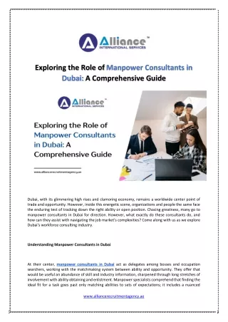 exploring the role of manpower consultants