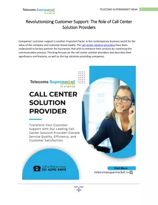 Call Center Solution Provider