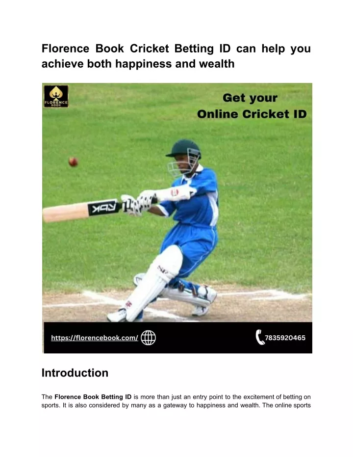 florence book cricket betting id can help