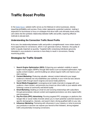 Traffic Boost Profits