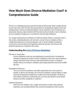 3 How Much Does Divorce Mediation Cost