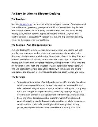 an easy solution to slippery decking