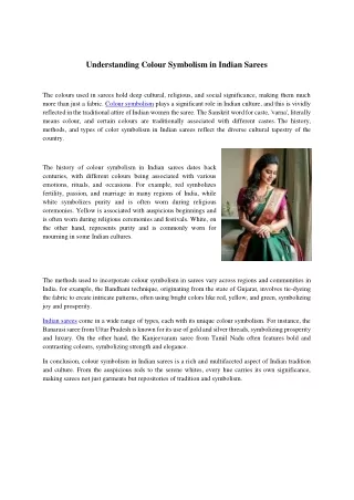 understanding colour symbolism in indian sarees