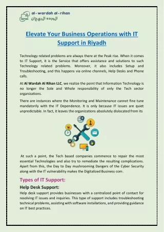 elevate your business operations with it support