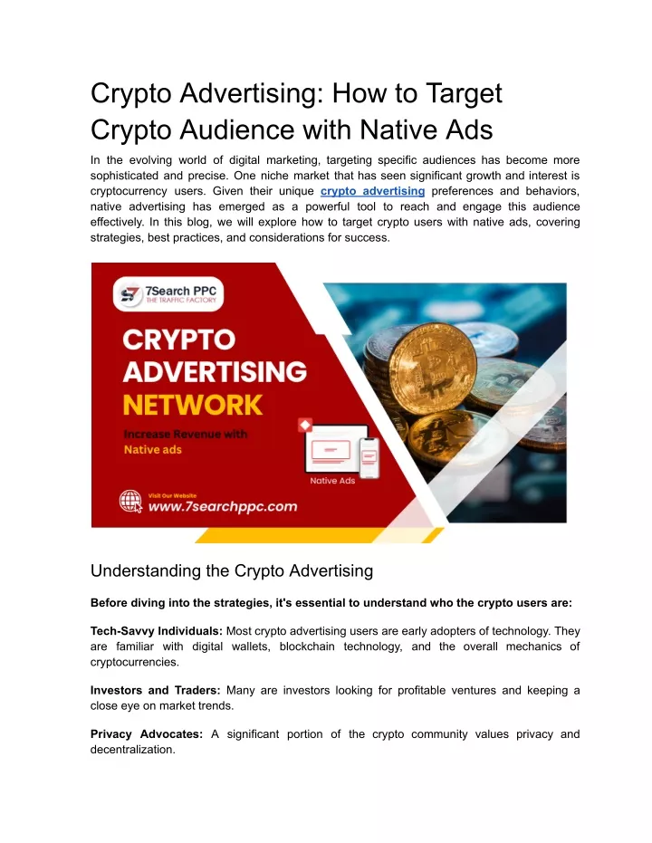 crypto advertising how to target crypto audience