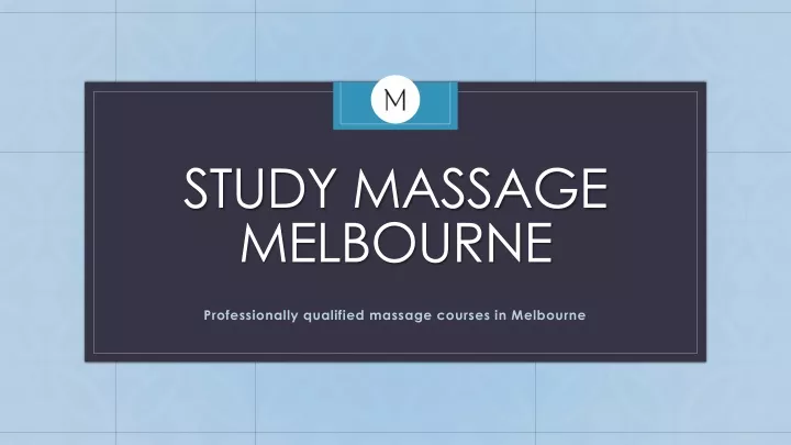 study massage melbourne