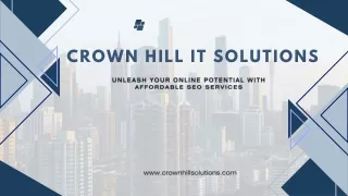 Best SEO Service Provider Company- Crown Hill IT Solutions