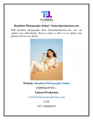 Headshot Photography Dubai Tamseelproduction