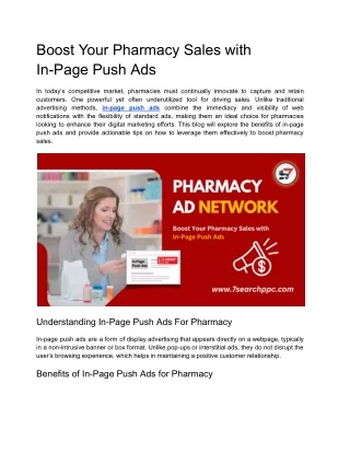 Boost Your Pharmacy Sales with In-Page Push Ads