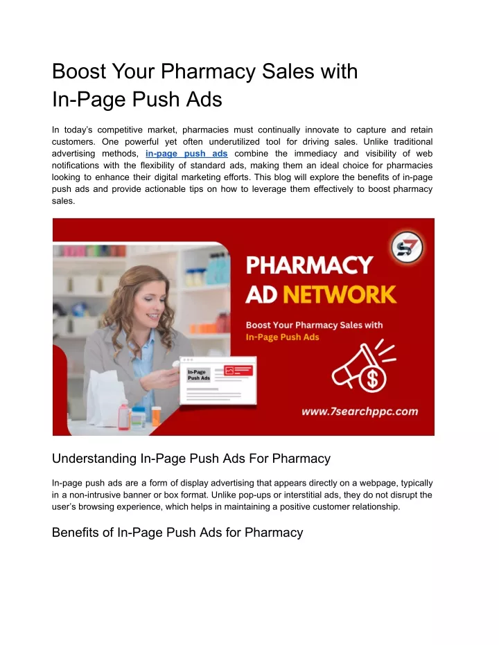 boost your pharmacy sales with in page push ads