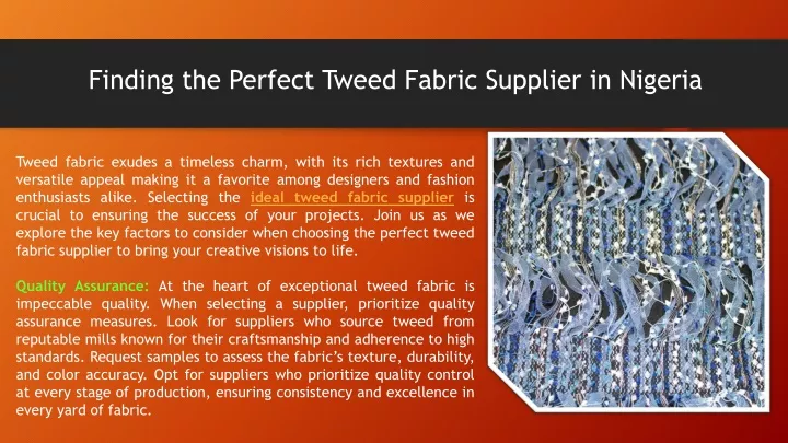 finding the perfect tweed fabric supplier in nigeria