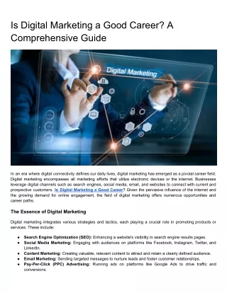 is digital marketing a good career