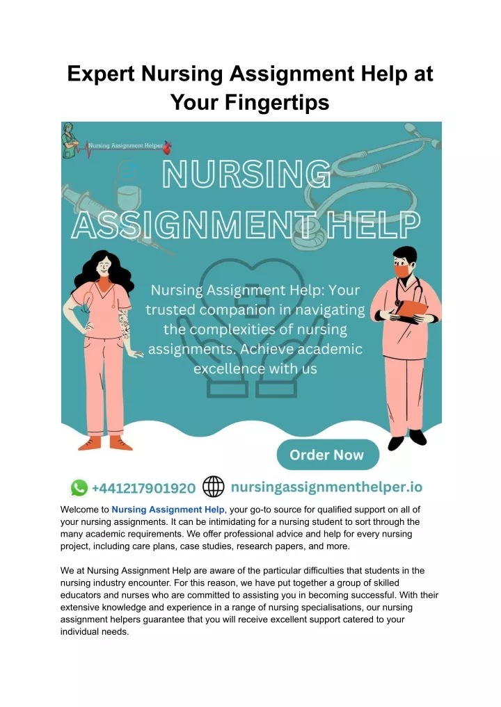 expert nursing assignment help at your fingertips