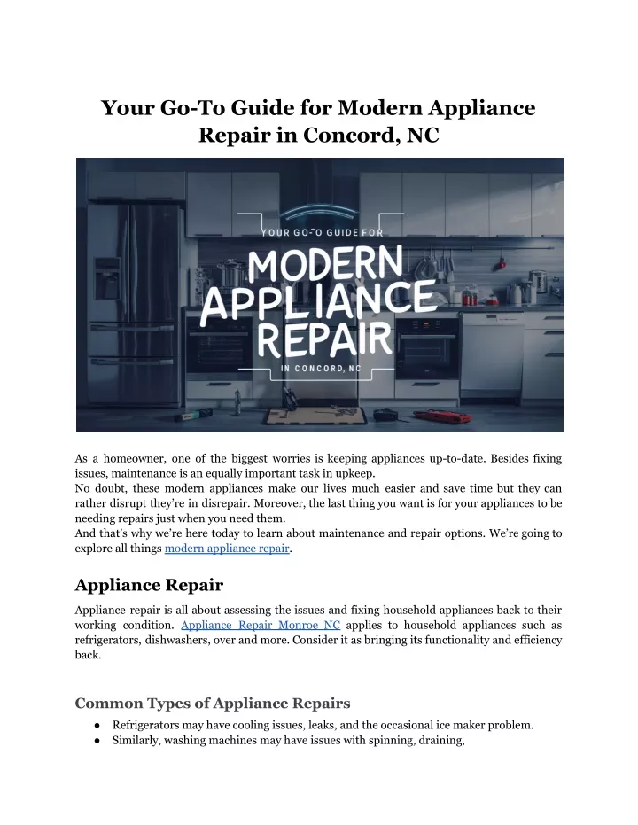 your go to guide for modern appliance repair