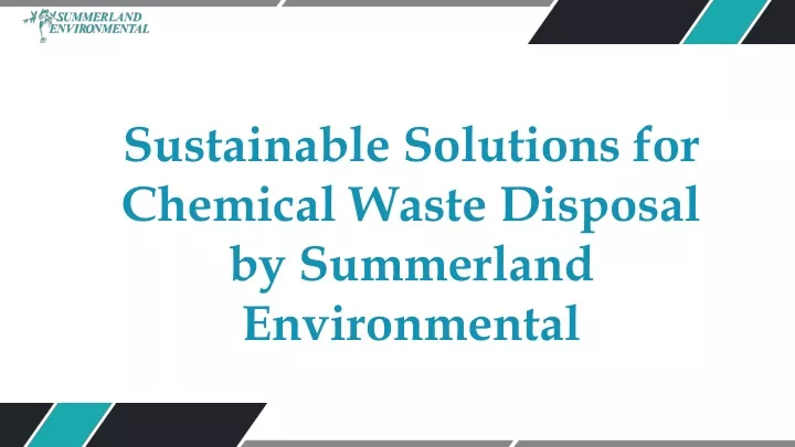 sustainable solutions for chemical waste disposal