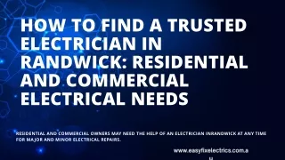 How to Find a Trusted Electrician in Randwick Residential and Commercial Electrical Needs