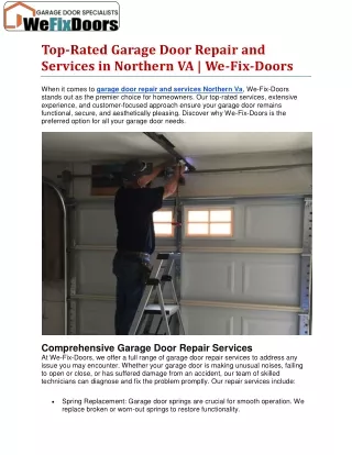Top-Rated Garage Door Repair and Services in Northern VA