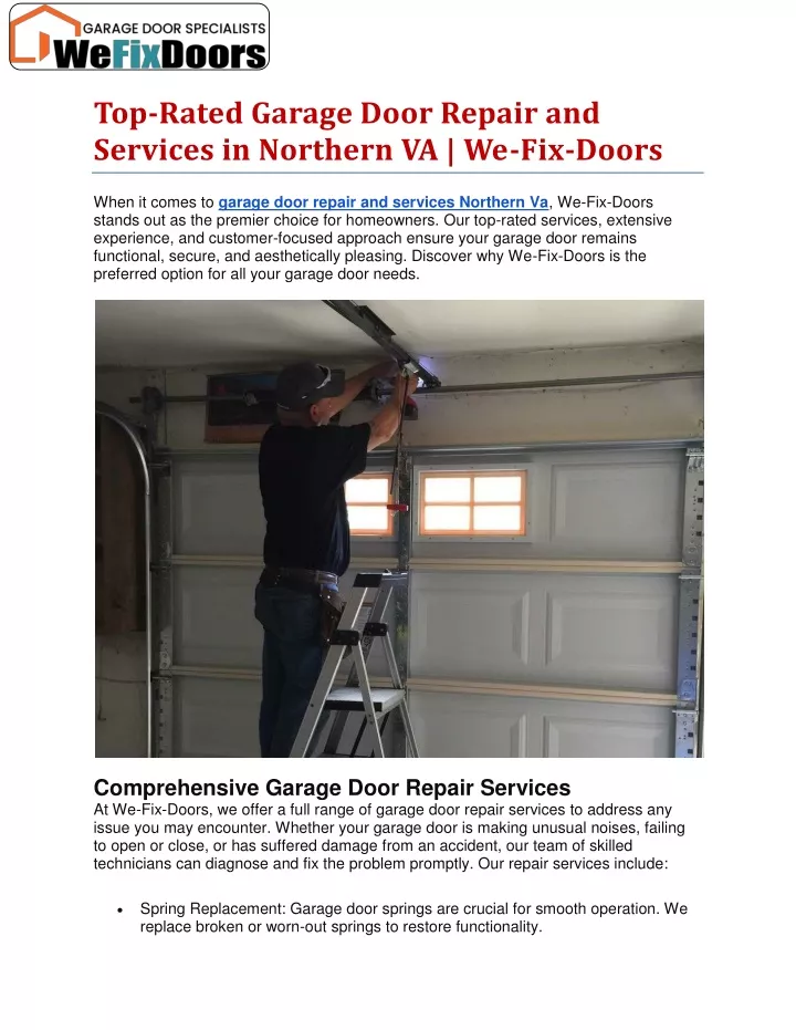 top rated garage door repair and services