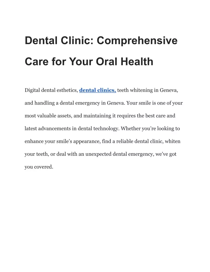 dental clinic comprehensive