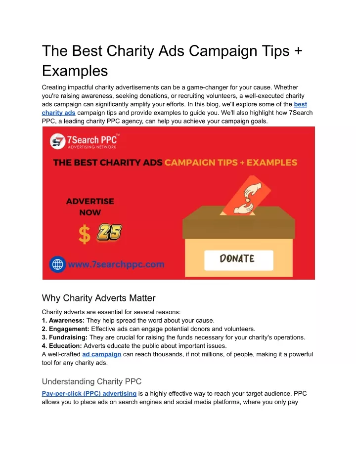 the best charity ads campaign tips examples