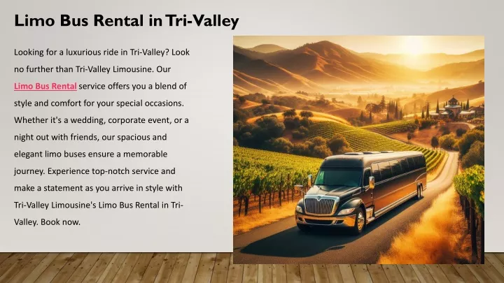 limo bus rental in tri valley