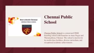 Best CBSE School Chennai - CPS