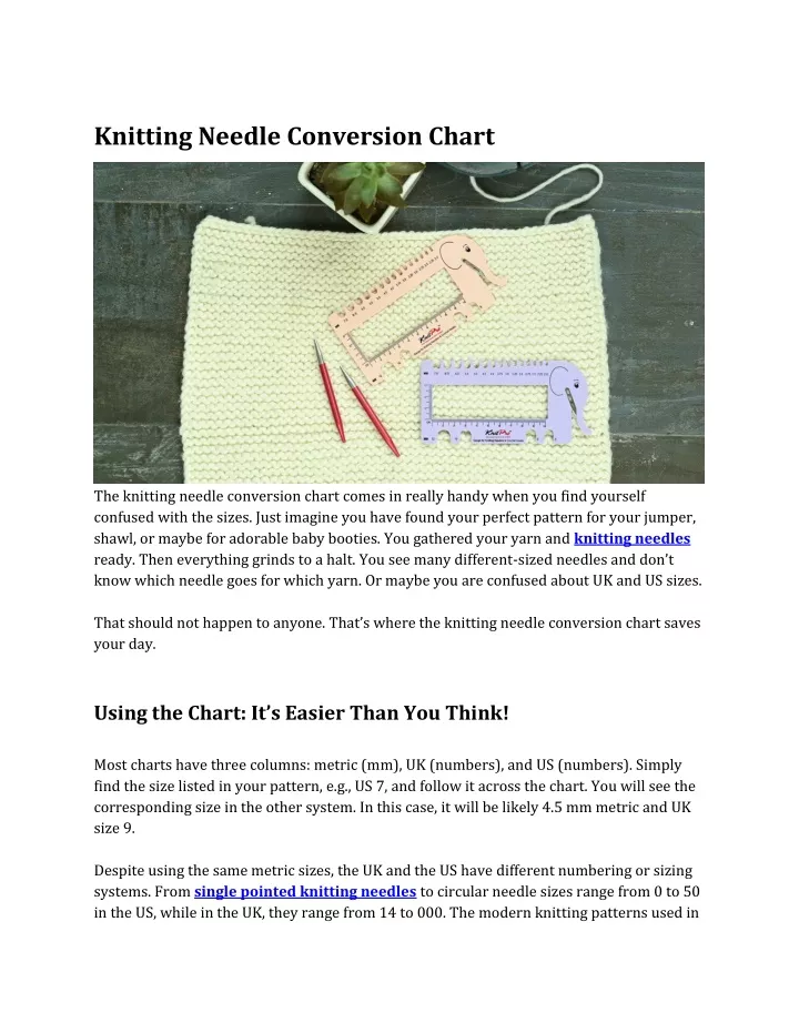 knitting needle conversion chart