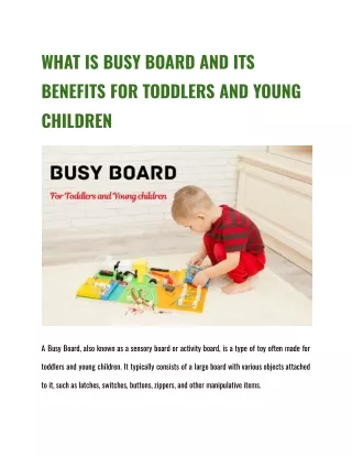WHAT IS BUSY BOARD AND ITS BENEFITS FOR TODDLERS AND YOUNG CHILDREN