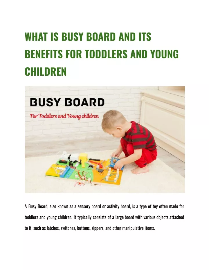 what is busy board and its benefits for toddlers