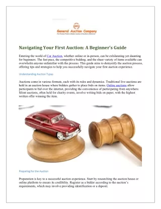 Navigating Your First Auction