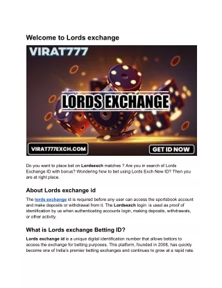 Lords exchange - Experience the top online gaming platform