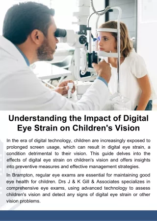 Impact of Digital Eye Strain on Children's Vision