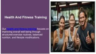 Health And Fitness Training