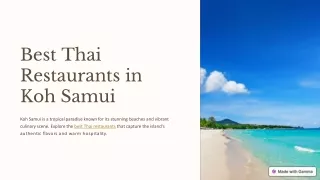 Best Thai Restaurants in Koh Samui